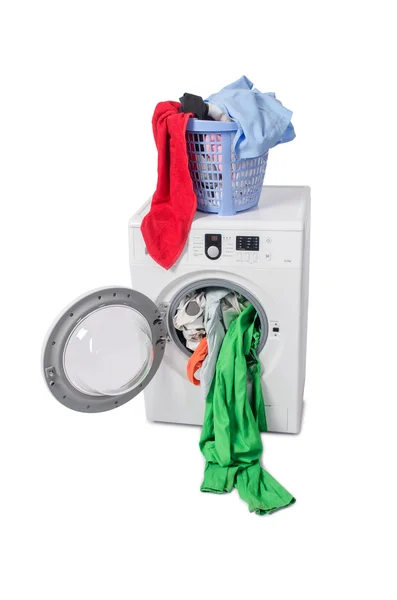 Çamaşır Makinesi Beyaz Arkaplanda İzole Edildi — Stok fotoğraf