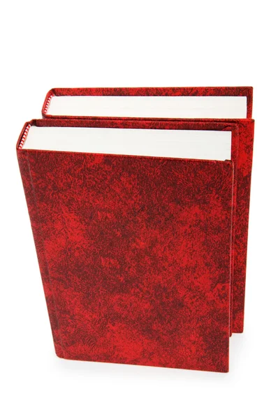 Rotes Cover-Buch isoliert auf weißem Hintergrund — Stockfoto