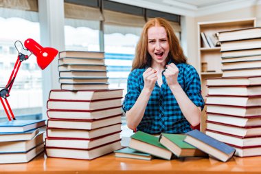 Sınavlara hazırlanan genç kız öğrenci.