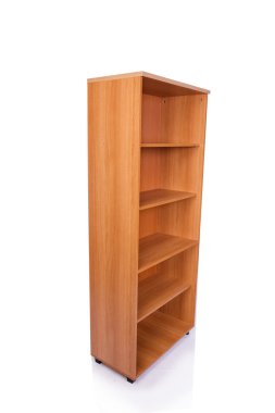 Ofis dolabı rafı beyaz arkaplanda izole edilmiş