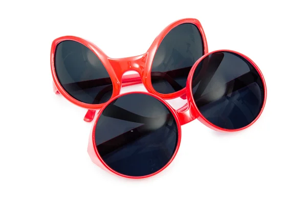 Óculos de sol vermelhos isolados em branco — Fotografia de Stock