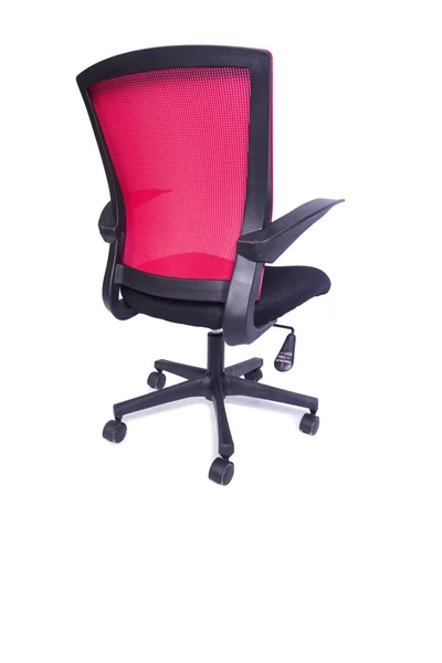 Roter Bürostuhl isoliert auf weißem Hintergrund — Stockfoto