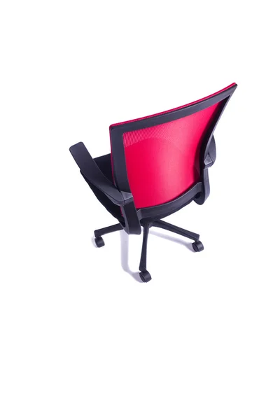 Chaise de bureau rouge isolée sur fond blanc — Photo
