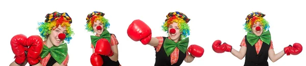 Clown in verschiedenen Posen isoliert auf Weiß — Stockfoto