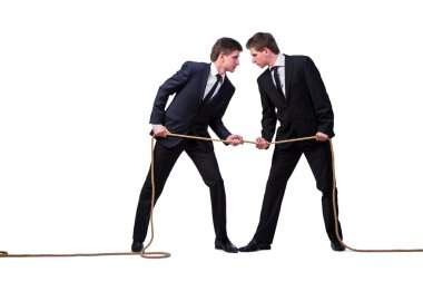 İkiz kardeşler beyaz izole halat kavram