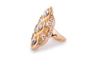 Mücevher yüzüğü beyazda izole edilmiş.