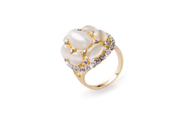 Mücevher yüzüğü beyazda izole edilmiş.