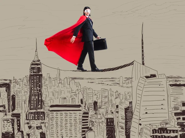 Superman et la ville en concept — Photo