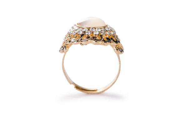 Złoty pierścień izolowany na białym tle — Zdjęcie stockowe