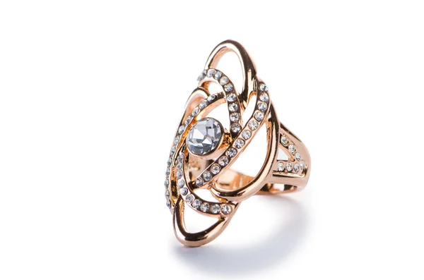 Smycken ring isolerad på den vita — Stockfoto