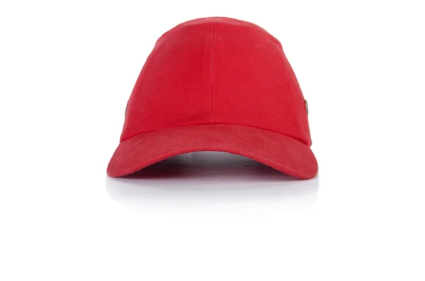 Gorra de béisbol roja aislada en el fondo blanco —  Fotos de Stock