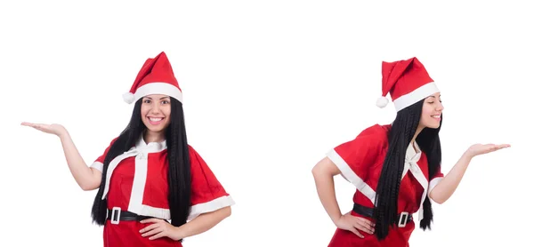 Woman santa isolated on the white — Stock Photo, Image