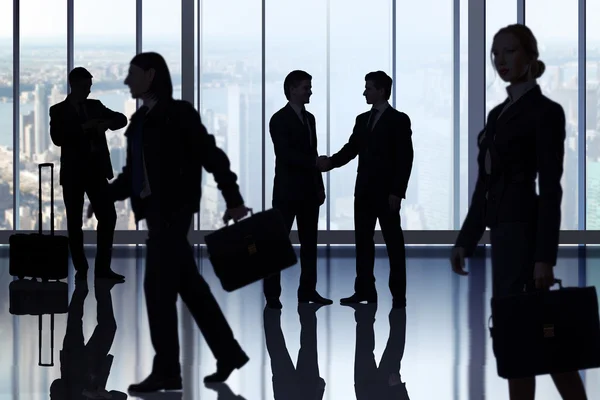 Business people walking in the office center — Stock Photo, Image