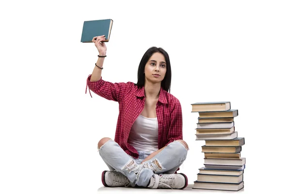 Young female student preparing for exams — Stock Photo, Image