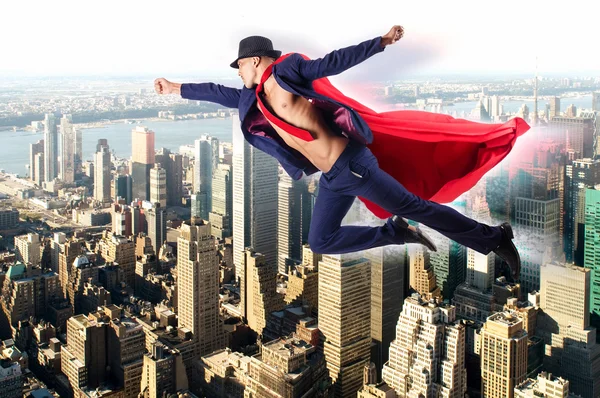 Superman y la ciudad en concepto — Foto de Stock