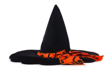 beyaz izole cadı şapka