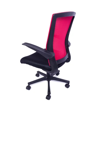 Červený kancelářská židle izolovaných na bílém pozadí — Stock fotografie