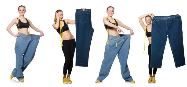 Composite photo of woman in dieting concept — Stock Photo, Image