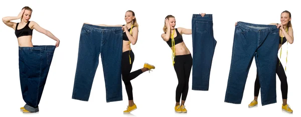 Composite photo of woman in dieting concept — Stock Photo, Image