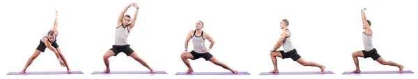 Hombre haciendo ejercicios en blanco —  Fotos de Stock