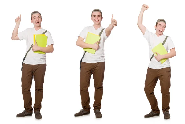 Young student isolated on the white background — Stock Photo, Image