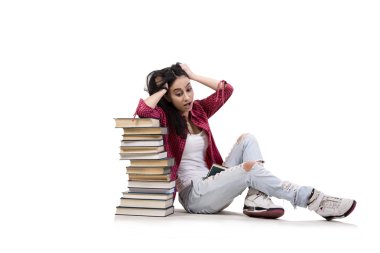 Sınavlara hazırlanan genç kız öğrenci.