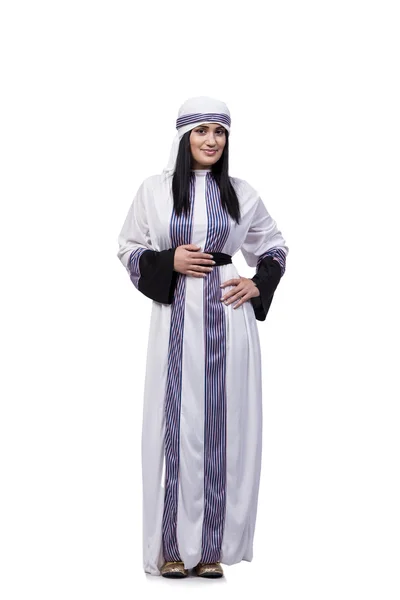 Arab nő elszigetelt fehér background — Stock Fotó