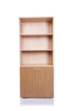 Ofis dolabı rafı beyaz arkaplanda izole edilmiş