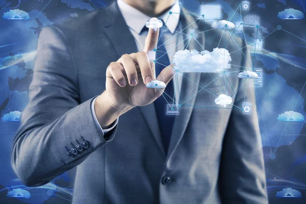 Konzept des Cloud Computing mit Geschäftsleuten — Stockfoto