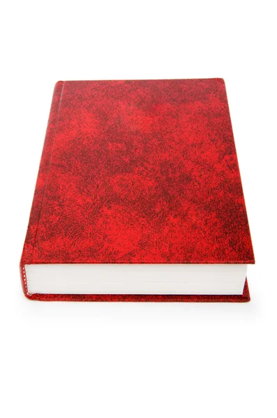 Rotes Cover-Buch isoliert auf weißem Hintergrund — Stockfoto