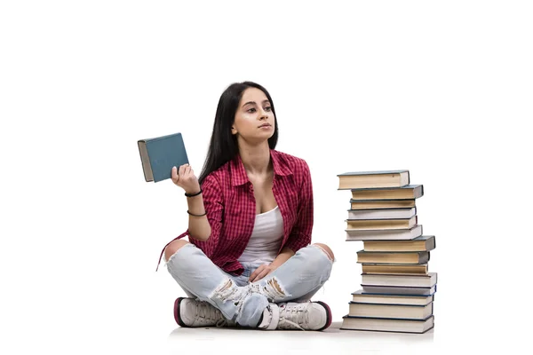 Jovem estudante se preparando para exames — Fotografia de Stock