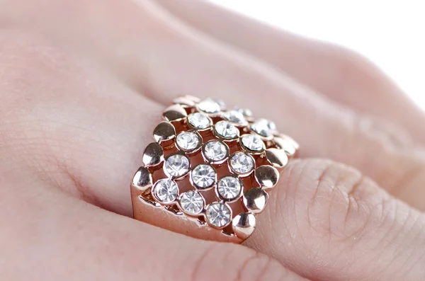 Jewellery ring worn on the finger — Stock Photo, Image