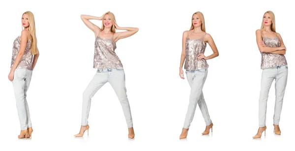 Composite photo of woman in various poses — Stock Photo, Image