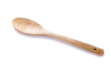 Tahta kaşık beyaz üzerine izole