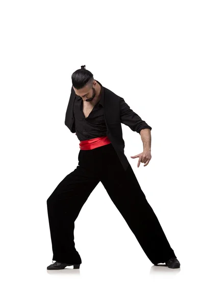 Man danser dansen van Spaanse dansen geïsoleerd op wit — Stockfoto