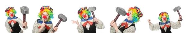 Clown i olika poser isolerad på vitt — Stockfoto