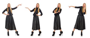 Çeşitli pozlarda kadın resmi.