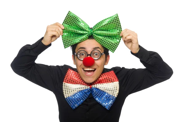 Clown isolato sullo sfondo bianco — Foto Stock