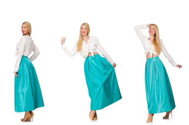 Çeşitli pozlarda kadın resmi.