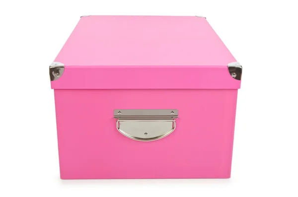 Růžové giftboxes izolované na bílém — Stock fotografie