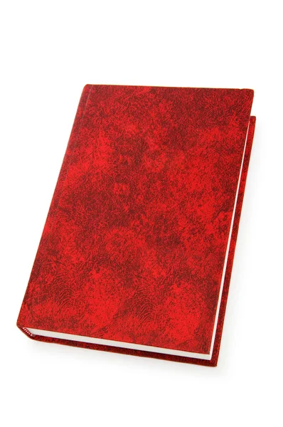 白い背景で隔離赤い表紙の本 — ストック写真