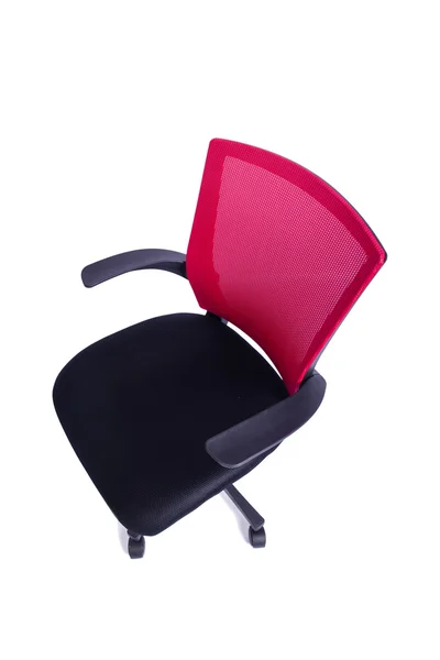 Chaise de bureau rouge isolée sur fond blanc — Photo