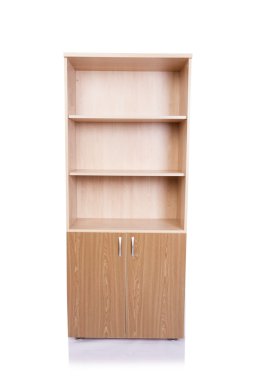 Ofis dolabı rafı beyaz arkaplanda izole edilmiş