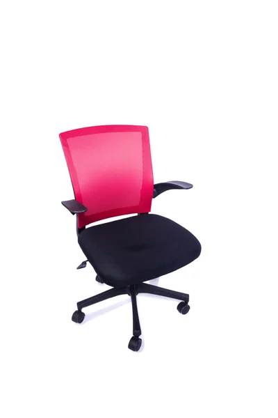 Silla de oficina roja aislada sobre fondo blanco — Foto de Stock