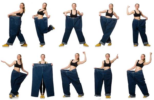 Composite photo of woman in dieting concept — Stock Photo, Image