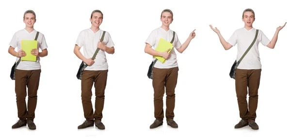 Young student isolated on the white background — Stock Photo, Image