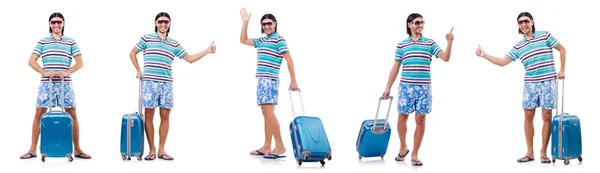 Uomo che si prepara per questa vacanza estiva — Foto Stock