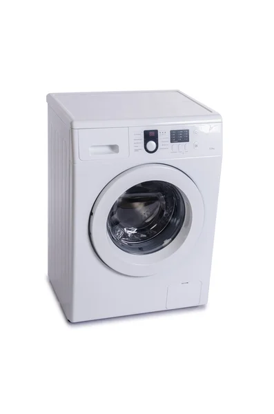 白色背景下隔离的洗衣机 — 图库照片