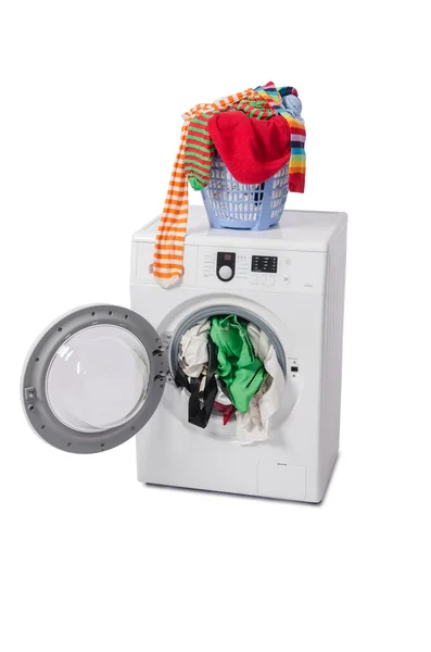 Máquina de lavar isolado no fundo branco — Fotografia de Stock