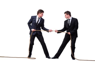 İkiz kardeşler beyaz izole halat kavram